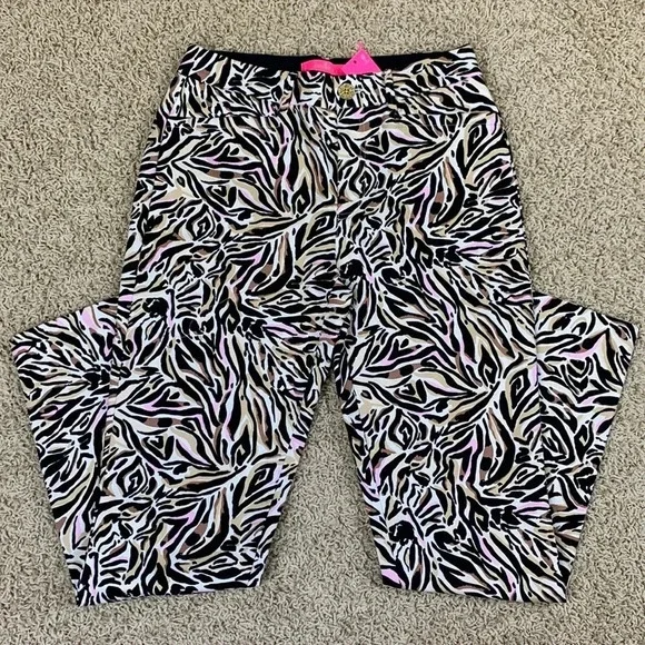 NWT Lilly Pulitzer Kelly stretch pant in onyx can you zee me sz 4